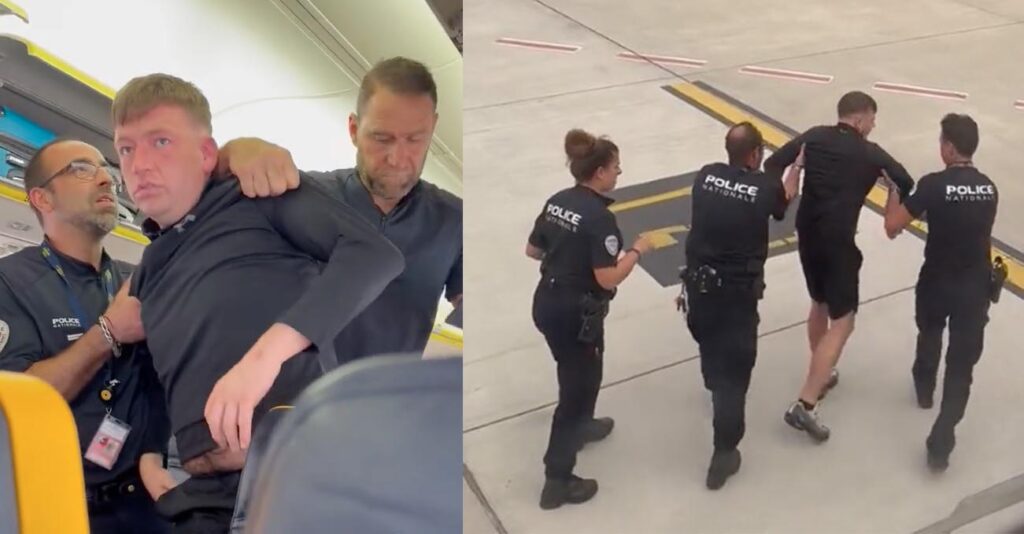 Passengers applauded and cheered as the man was removed from