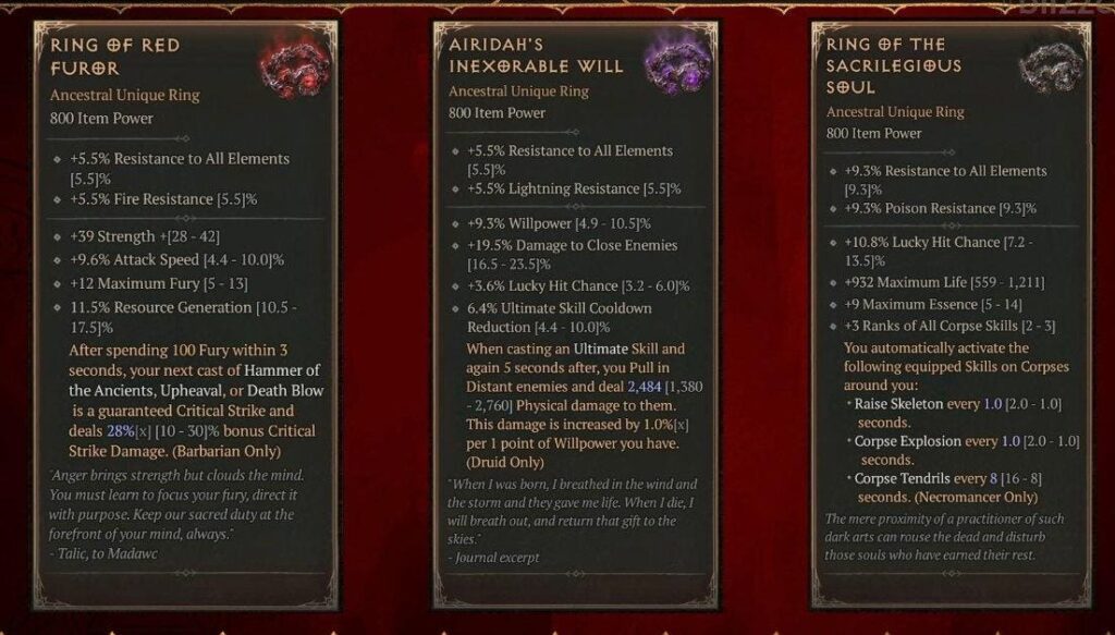 Diablo 4's Five New Malignant Rings Are:patch Coming Soon