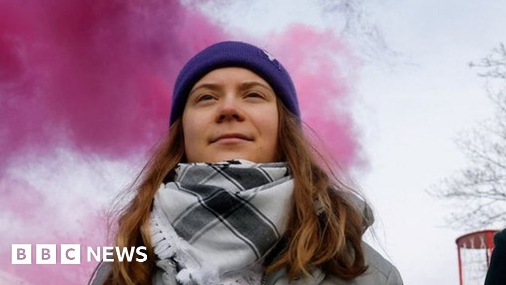 Greta Thunberg Joins Protest March At Farnborough Airport