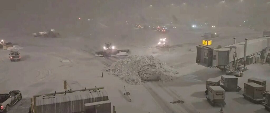 Snowstorm Delays, Cancels And Diverts Flights At Pearson Airport In