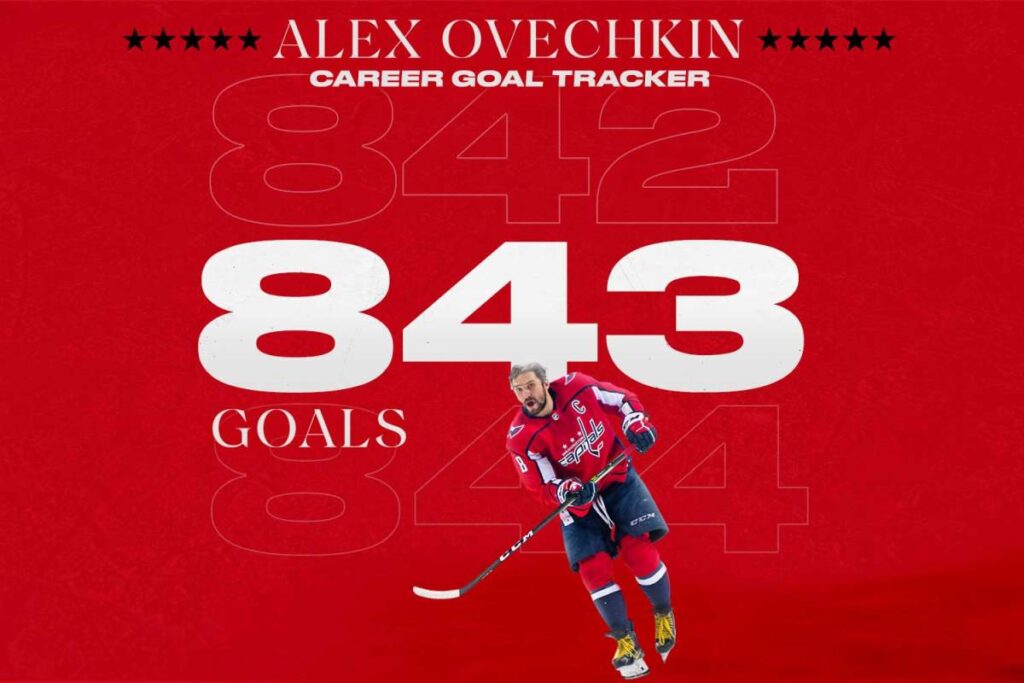 Alex Ovechkin Scores His 842nd And 843rd Goals, Making Dustin