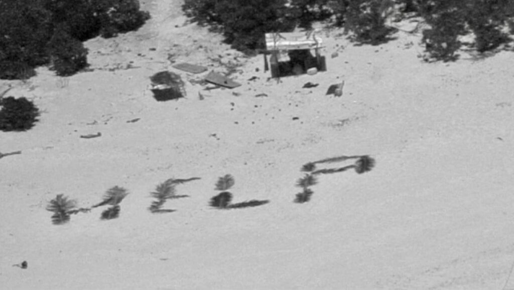 Rescued Castaways From A Pacific Island By Writing “help” On