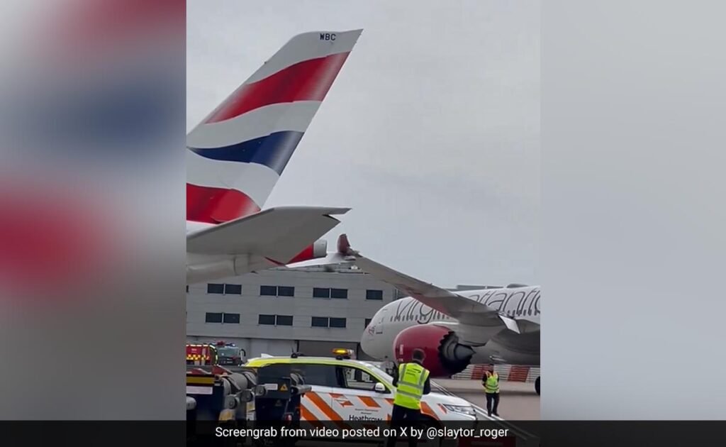 Two Planes Graze Each Other At Heathrow Airport In The
