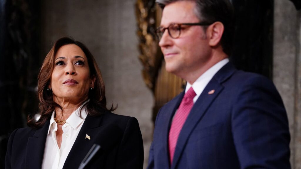 Harris defends CHIPS Act after Johnson suggests Republicans will repeal